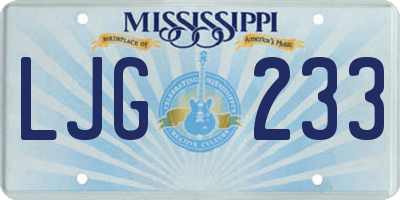MS license plate LJG233