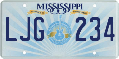 MS license plate LJG234