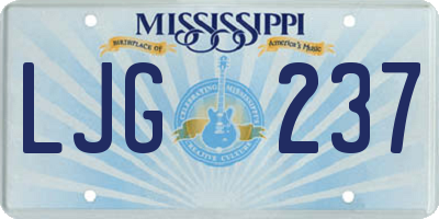 MS license plate LJG237