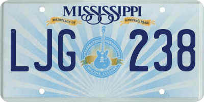 MS license plate LJG238