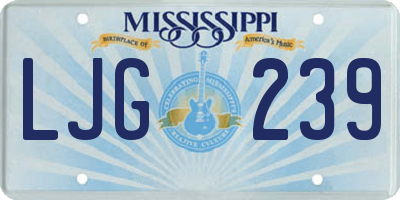 MS license plate LJG239
