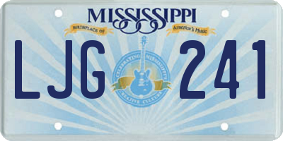 MS license plate LJG241