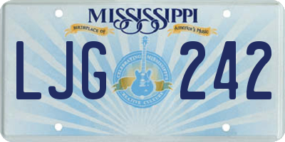 MS license plate LJG242