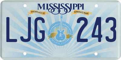 MS license plate LJG243