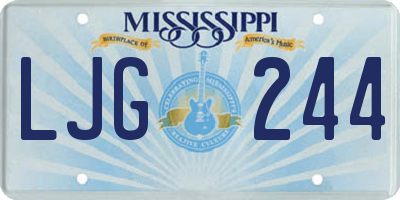 MS license plate LJG244