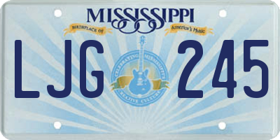 MS license plate LJG245