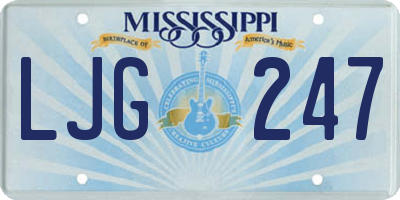 MS license plate LJG247