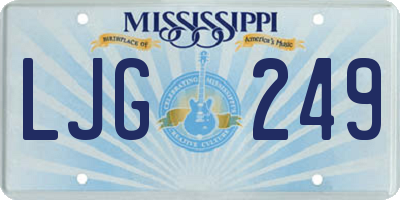 MS license plate LJG249