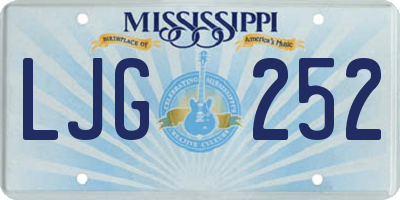 MS license plate LJG252