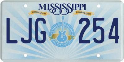 MS license plate LJG254
