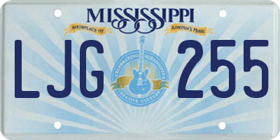 MS license plate LJG255