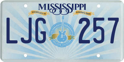 MS license plate LJG257