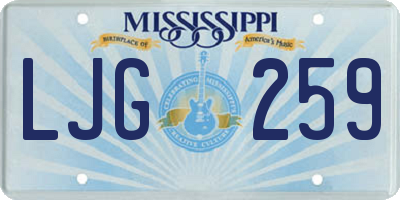MS license plate LJG259