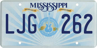 MS license plate LJG262