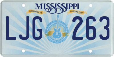 MS license plate LJG263