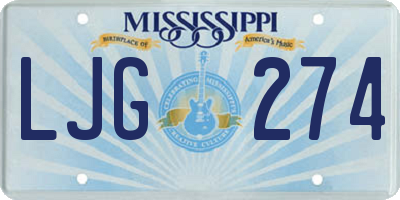 MS license plate LJG274