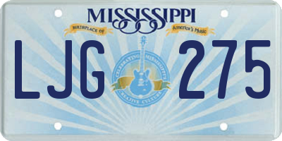 MS license plate LJG275
