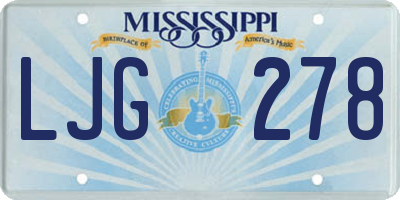 MS license plate LJG278