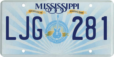 MS license plate LJG281