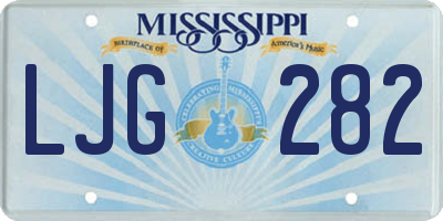 MS license plate LJG282