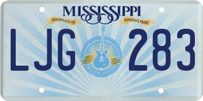 MS license plate LJG283