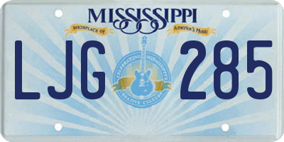 MS license plate LJG285