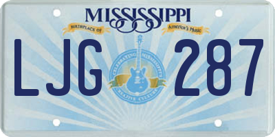 MS license plate LJG287