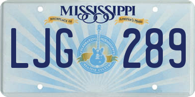 MS license plate LJG289