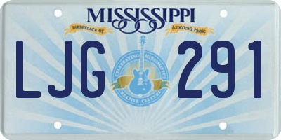 MS license plate LJG291