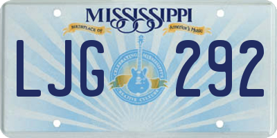 MS license plate LJG292