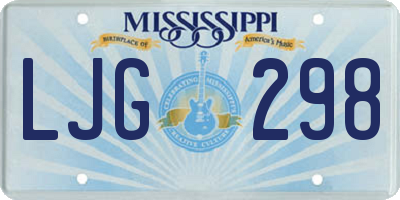 MS license plate LJG298
