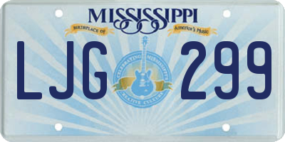 MS license plate LJG299