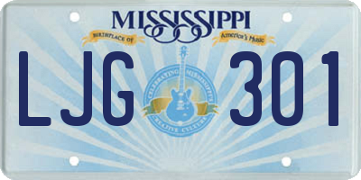 MS license plate LJG301