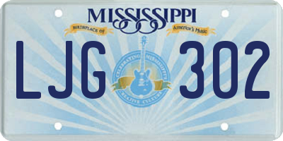 MS license plate LJG302