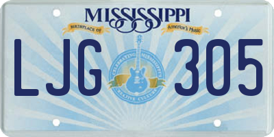 MS license plate LJG305