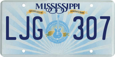 MS license plate LJG307