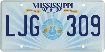 MS license plate LJG309