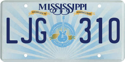 MS license plate LJG310
