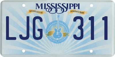 MS license plate LJG311