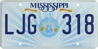 MS license plate LJG318