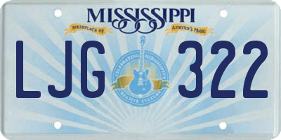 MS license plate LJG322