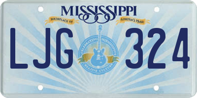 MS license plate LJG324