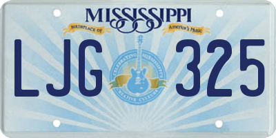 MS license plate LJG325