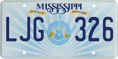 MS license plate LJG326