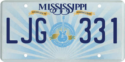 MS license plate LJG331