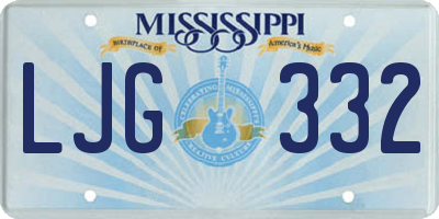 MS license plate LJG332