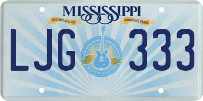 MS license plate LJG333