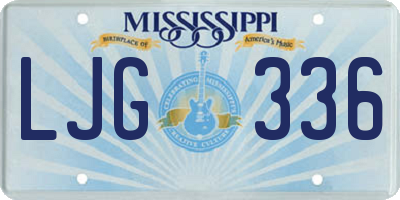 MS license plate LJG336