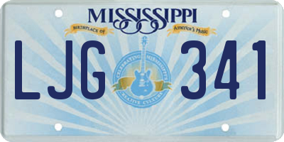 MS license plate LJG341