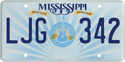 MS license plate LJG342